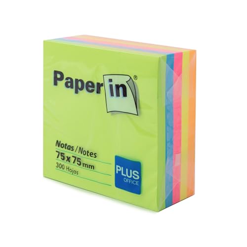 Repositionierbare Notizen, Marke Plus Office Modell ADH.PAPER-IN 75 x 75 300 H NEON von Plus Office