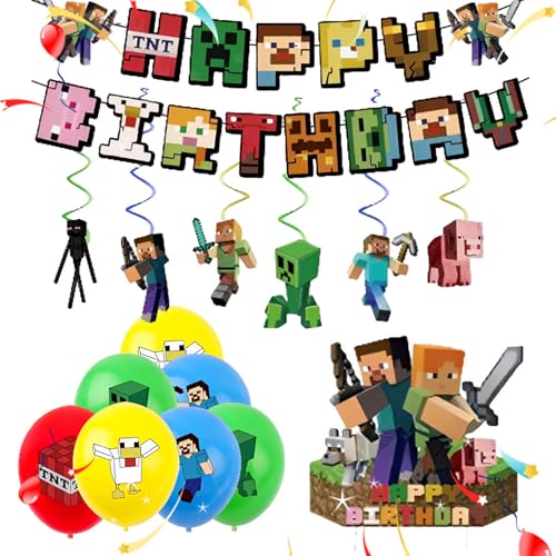 PlusBee Miner Dekoration Geburtstag Gaming Party Ballons, Gamer Theme Party Supplies, Miner Game Geburtstagsdekorationen, Latex und Aluminiumfolie Ballon Set für Gaming Party Feier PlusBee Miner Dekoration Geburtstag Gaming Party Ballons, Gamer Theme Party Supplies, Miner Game Geburtstagsdekorationen, Latex und Aluminiumfolie Ballon Set für Gaming Party Feier von PlusBee
