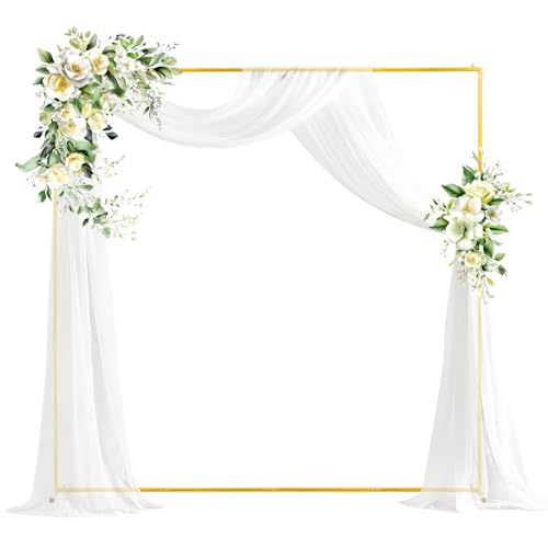PlusFive Quadratischer Hochzeitsbogen, 2 x 2m Metall Luftballon Ständer, Anpassbarer Golden Ballonbogen, Metallbogen-Hintergrundständer für Geburtstag Hochzeit Babyparty Abschlussfeier-Dekoration PlusFive Quadratischer Hochzeitsbogen, 2 x 2m Metall Luftballon Ständer, Anpassbarer Golden Ballonbogen, Metallbogen-Hintergrundständer für Geburtstag Hochzeit Babyparty Abschlussfeier-Dekoration von PlusFive