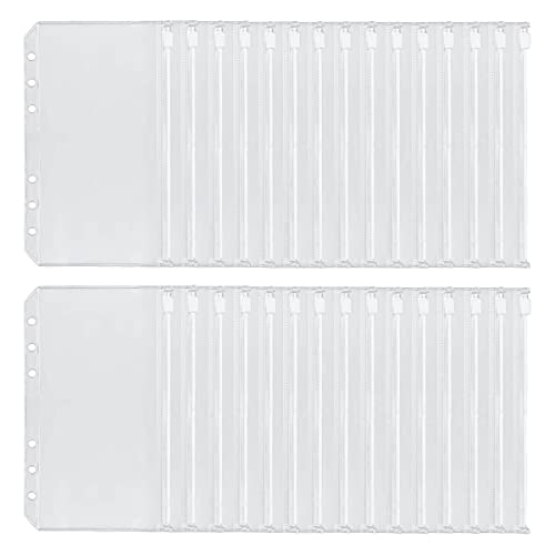 Pluuttiem 30 StüCk A6 6-Loch Binder Wasserdichte PVC Geld Budget UmschläGe ReißVerschluss Binder für A6 Notizbuch Binder von Pluuttiem