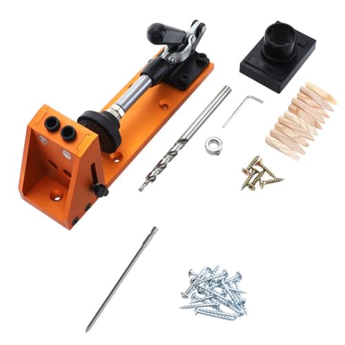 Pluuttiem Holzbearbeitungs-Abschrägungslochwerkzeug, 9,5 mm, Aluminiumlegierung, mit Basis, Staubsauger, Holzbearbeitungs-Bohrlochsucher, Option B von Pluuttiem
