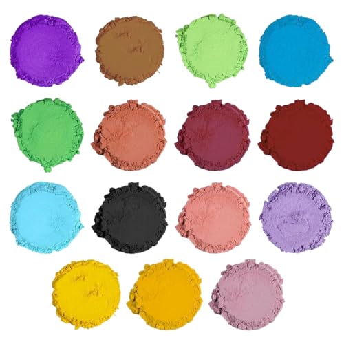 15 Stück Epoxidharz Farbe,3g Farbpigmente für Gießpulver, Farbe für Gießpulver, Geeignet für Selbstgemachte Kerzen, Badekugeln, Seifen, Kosmetik, Lidschatten, Nagellack von Pluvyze