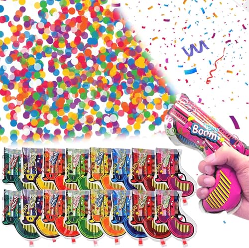 16 Pcs Konfettikanone Biologisch Abbaubar Konfetti Kanone Konfettipistole Party Confetti Kanone Konfetti Geburtstag Glitzer Papier Konfettibombe FüR Karneval, Geburtstage, Hochzeiten, Weihnachten von Pluvyze