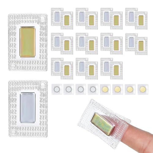 32 Stück Magnete zum Einnähen,Unsichtbarkeit Magnetknöpfe zum Annähen,zum Nähen von Stoffen,Vorhängen,Kleidung,Handtaschen,Lederhandwerk,10 * 2 mm (Rund) und 20 * 10 * 2 mm (Quadratisch) von Pluvyze