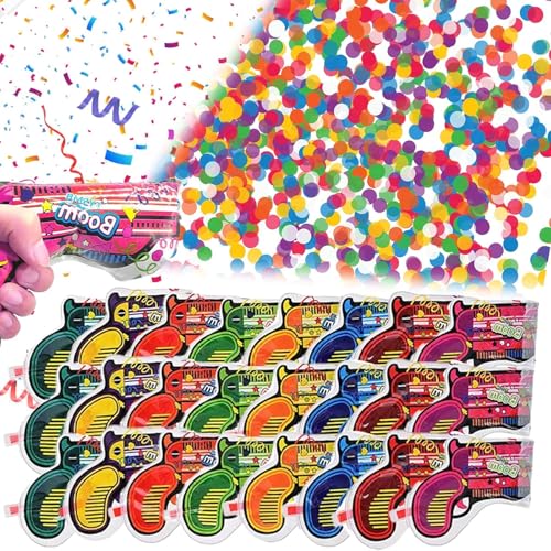 24 Pcs Konfettikanone Biologisch Abbaubar Konfetti Kanone Konfettipistole Party Confetti Kanone Konfetti Geburtstag Glitzer Papier Konfettibombe FüR Karneval, Geburtstage, Hochzeiten, Weihnachten von Pluvyze