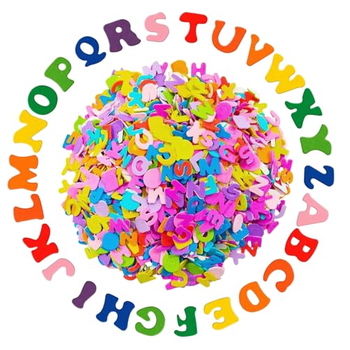 520 Stück Moosgummi Buchstaben,Selbstklebend Schaumstoff Aufkleber Bunt Aufkleber Moosgummi Buchstaben zum Sticker, Zur Dekoration, Für Schulen, Diy, Handwerk und Scrapbooking von Pluvyze