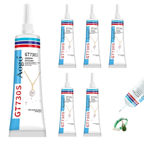 6 Pcs Schmucksteinkleber Schmuckkleber Extra Stark Transparent Schmuckkleber Transparent Schmuck Kleber Geeignet FüR Die Reparatur Von Schmuck Und FüR Heimwerkerarbeiten(30 Ml/StüCk) von Pluvyze