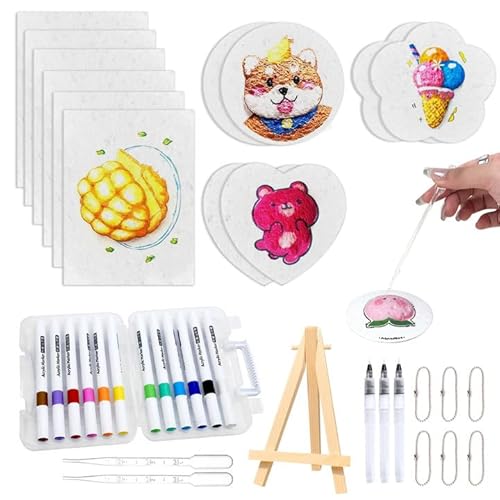Pluvyze 12 Stück Magic Puffy Paint,3D-Schaum-Textur-Malset,Mit 12 Zeichnungen Magischer Füllfederhalter, 2-ml-Tropfer, 12-Farben-Pinsel, Mini-Staffelei, 6-teilige Perlenkette Pluvyze 12 Stück Magic Puffy Paint,3D-Schaum-Textur-Malset,Mit 12 Zeichnungen Magischer Füllfederhalter, 2-ml-Tropfer, 12-Farben-Pinsel, Mini-Staffelei, 6-teilige Perlenkette von Pluvyze