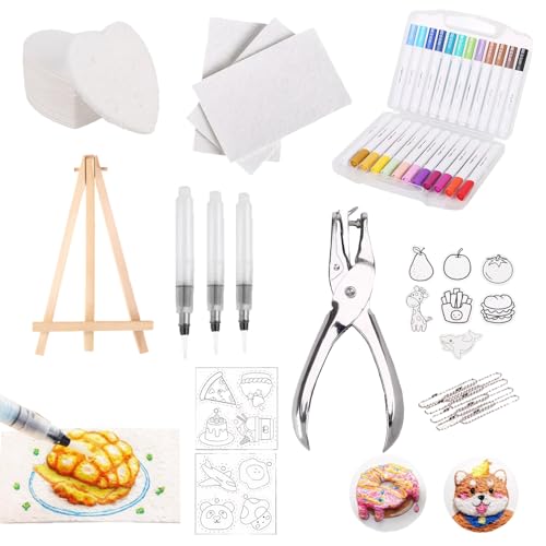 Magic Puffy Paint 15 Stück Foam Texture Painting Paper 3D Zeichnen Leinwand Schwamm mit 15 Farben Stifte Magic 3D Schaum-Textur-Malset für Kinder DIY mit Mini-Staffelei + Locher + 10 Perlenketten Magic Puffy Paint 15 Stück Foam Texture Painting Paper 3D Zeichnen Leinwand Schwamm mit 15 Farben Stifte Magic 3D Schaum-Textur-Malset für Kinder DIY mit Mini-Staffelei + Locher + 10 Perlenketten von Pluvyze