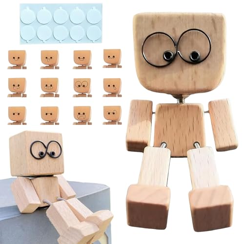 Wackelfigur Holzfigur Wackelnde Wackelmännchen Holz Auto, Mit 12 Magnetischen Gesichtsausdrücken, Mit 1 Doppelseitigem Klebeband, Wackelfüße Sitzende Beweglich Actionfiguren, Kreative Geschenke Wackelfigur Holzfigur Wackelnde Wackelmännchen Holz Auto, Mit 12 Magnetischen Gesichtsausdrücken, Mit 1 Doppelseitigem Klebeband, Wackelfüße Sitzende Beweglich Actionfiguren, Kreative Geschenke von Pluvyze