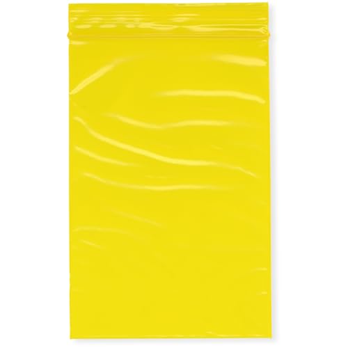 Plymor 10,2 x 15,2 cm (100 Stück), gelbe wiederverschließbare Plastiktüten mit 2 mm Reißverschluss von PlyMor