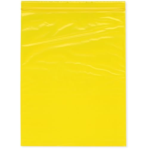 Plymor 20,3 x 25,4 cm (100 Stück), gelbe wiederverschließbare Plastiktüten mit 2 mm Reißverschluss von PlyMor
