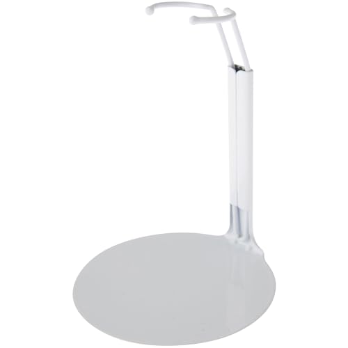 Plymor DSP-4125W Weißer verstellbarer Puppenständer, passend für 7, 7,5, 8, 8,5 und 9 Zoll Slim Waist Puppen oder Actionfiguren, Taille verstellbar von 8,25 bis 10,2 cm von PlyMor