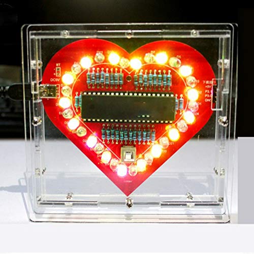 Herzform DIY Electric Projects Lötübungsset, mit Bunt Blinkender LED, Kreative Geschenke für Elektronik-Enthusiasten, Kinder, Studenten von Plyisty