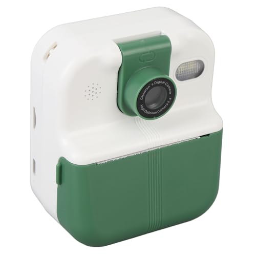 Kamera Instant Print, 180 Grad Rotierendes Objektiv 2,4 Zoll IPS Bildschirm Tragbarer Reisekamera Schockproof Musikplayer für Outdoor (Rosenate) (GREEN) von Plyisty
