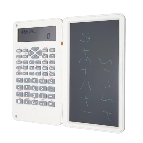 Plyisty 6-Zoll-Rechner MIT Notizblock, 10-Stelliger-LCD-Tischrechner MIT Großem-Display, Tragbarer MultifungctionStrechtner für Bisro, Schule und Zuhause (WHITE) von Plyisty
