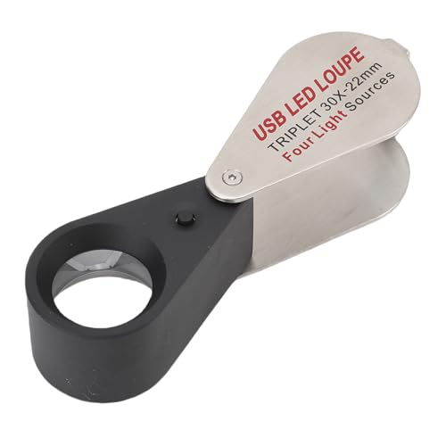 Plyisty Compact Eye Loop Lupe 30x Jewelers Loupe mit USB -Ladekabel für Kostbare Edelsteinbewertung Plyisty Compact Eye Loop Lupe 30x Jewelers Loupe mit USB -Ladekabel für Kostbare Edelsteinbewertung von Plyisty