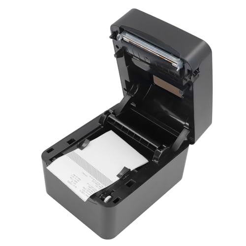 Plyisty Versandetikettdrucker, Clear-Druck 100-240V Hochgeschwindigkeit Multiple Systemkompatible Practical Thermal Etikettdrucker für Express (EU-Stecker) von Plyisty