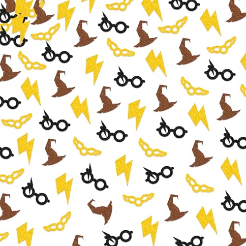 150 Stück Magic Wizard inspirierte Geburtstagsdekorationen für Kinder, glitzernd, magisch inspirierte Tischdekoration, Konfetti für magische Schule, Zauberer, Thema, Babyparty, Geburtstagsparty von Plzaxou