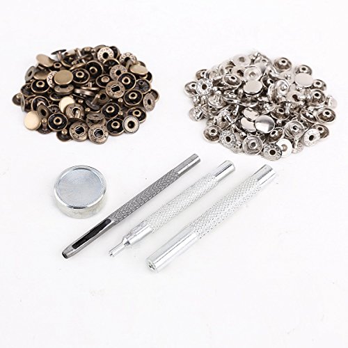 Pmandgk 25 Stück Silber + 25 Stück 10 mm Druckknöpfe Metall + Set für Lederhandtaschen Pmandgk 25 Stück Silber + 25 Stück 10 mm Druckknöpfe Metall + Set für Lederhandtaschen von Pmandgk