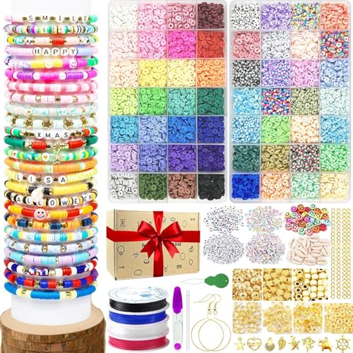 11788 Stück 56 Farben Clay Perlen Zum Auffädeln, Perlen Set 6mm Perlen für Armbänder, Perlenset Polymer Clay Beads für DIY Schmuck Armbänder Halskette Ohrringe Kette für Kinder Erwachsene 11788 Stück 56 Farben Clay Perlen Zum Auffädeln, Perlen Set 6mm Perlen für Armbänder, Perlenset Polymer Clay Beads für DIY Schmuck Armbänder Halskette Ohrringe Kette für Kinder Erwachsene von Pmbqifay