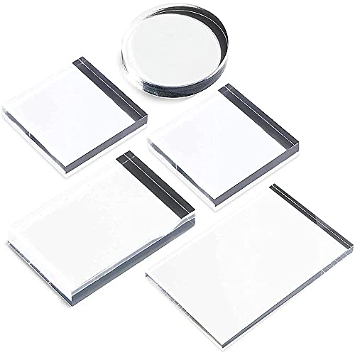 Pmkvgdy 5 StüCk Klarer Stempel Acrylblock Set für Transparente Acryl Stempel Pad DIY Scrapbooking Klare Acryl Display Riser StäNder von Pmkvgdy