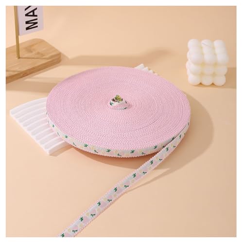 10 Yards × 15mm Jacquardband mit Erdbeermuster Stoffband Erdbeerband Schleifenband Borte Dekoband zum Nähen Bestickt Band Jacquard Trim für Geschenkverpackung DIY Crafting Kleidung ZubehörRosa von Pmnzdy