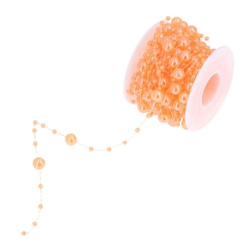 10M/Rollen Perlengirlande Bunte Perlen Kette 8mm+3mm Kunstperlenkette Hochzeits Perlenband Perlenstring Dekoband Draht Perlenschnur für Hochzeitsdeko Party Geburtstag Weihnachten Tisch Brautstraus von Pmnzdy