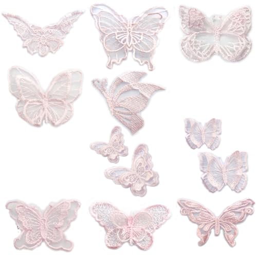 12 Stück Stickerei Spitze Schmetterling Applikation Bunt Organza Schmetterling Aufbügler Patches Nähen Aufnäher zum Reparieren und Deko für DIY Handwerk Kleidung Tischtuch Taschen Schal Rosa 12 Stück Stickerei Spitze Schmetterling Applikation Bunt Organza Schmetterling Aufbügler Patches Nähen Aufnäher zum Reparieren und Deko für DIY Handwerk Kleidung Tischtuch Taschen Schal Rosa von Pmnzdy
