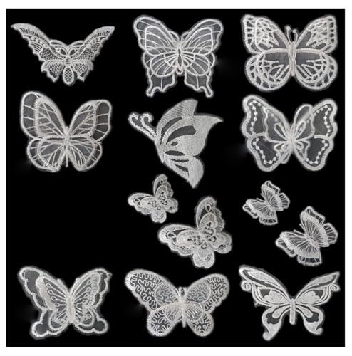 12 Stück Stickerei Spitze Schmetterling Applikation Bunt Organza Schmetterling Aufbügler Patches Nähen Aufnäher zum Reparieren und Deko für DIY Handwerk Kleidung Tischtuch Taschen Schal Weiß 12 Stück Stickerei Spitze Schmetterling Applikation Bunt Organza Schmetterling Aufbügler Patches Nähen Aufnäher zum Reparieren und Deko für DIY Handwerk Kleidung Tischtuch Taschen Schal Weiß von Pmnzdy
