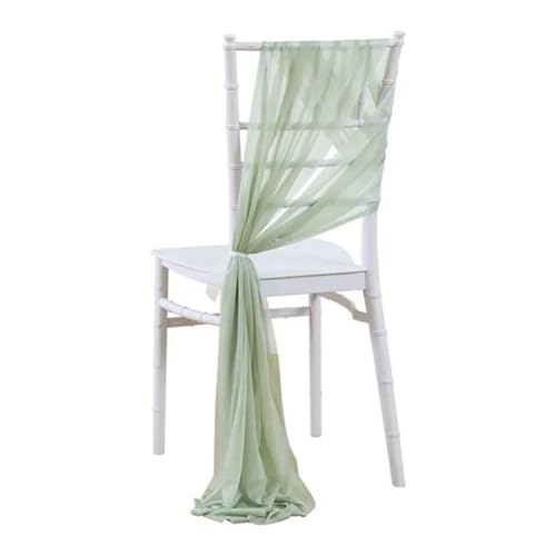 20*275cm Tüllstoff Stuhldekoration Tüll Stuhlschleifen Hochzeit Stuhl Hochzeitsstuhl Dekoration Tüll Stuhlschärpen Schleifen Chiffon Dekostoffe für Hochzeit Party Weihnachten Salbei Grün 1 Stück von Pmnzdy