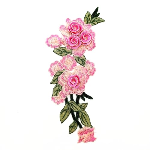 4 Stück Stickerei Spitzen Blumen Patches Spitzenapplikation Gestickte Applikationen Nähen Floraler Patches für DIY-Kleidung, Jacken, Jeans, Rucksäcke, Hüte, Kunsthandwerk NähenHellrosa von Pmnzdy