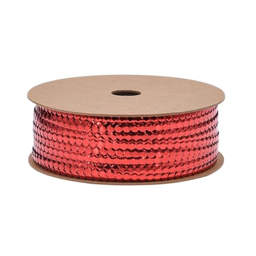 50M × 3mm Metallische Geschenkband Weihnachts Band Dekoband Schleifenband Geschenkbox für Geschenkverpackung Basteln Ostern Jahrestag Geburtstag Hochzeit Deko handgemachtes DIY-BandRot von Pmnzdy