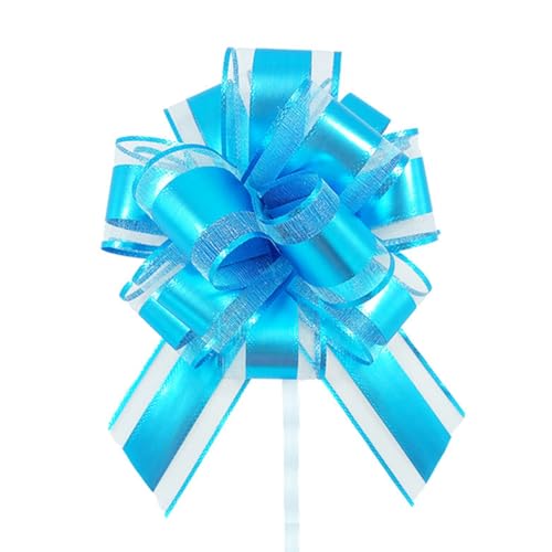 Große Schleife Geschenkschleife 15x20cm Geschenk Ziehschleifen Geschenk Schleife mit Geschenkbänder Dekoschleifen Pull Bow Auto Deko Bögen für Geschenken, Hochzeit, Party,Geburtstag Hellblau 2 Stück von Pmnzdy