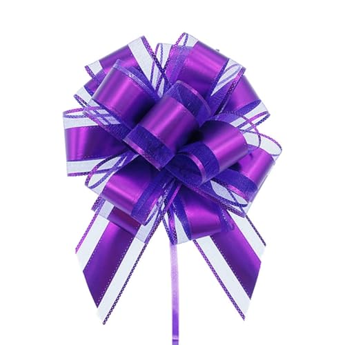 Große Schleife Geschenkschleife 15x20cm Geschenk Ziehschleifen Geschenk Schleife mit Geschenkbänder Dekoschleifen Pull Bow Auto Deko Bögen für Geschenken, Hochzeit, Party,Geburtstag Lila 2 Stück von Pmnzdy