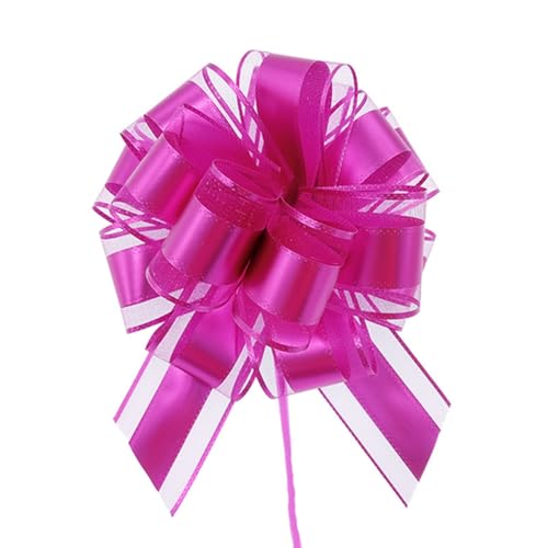 Große Schleife Geschenkschleife 15x20cm Geschenk Ziehschleifen Geschenk Schleife mit Geschenkbänder Dekoschleifen Pull Bow Auto Deko Bögen für Geschenken, Hochzeit, Party,Geburtstag Rosenrot 2 Stück von Pmnzdy