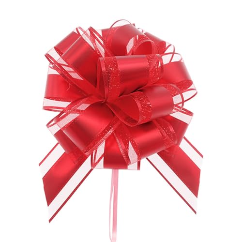 Große Schleife Geschenkschleife 15x20cm Geschenk Ziehschleifen Geschenk Schleife mit Geschenkbänder Dekoschleifen Pull Bow Auto Deko Bögen für Geschenken, Hochzeit, Party,Geburtstag Rot 2 Stück von Pmnzdy