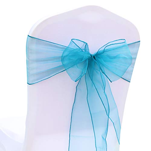 Pmnzdy 10 Stück Organza Stuhlschärpen Schleifenband transparentes Band 18x275cm Stuhllehne Streamer Sperrkante Krawatten Stuhlschleifen Hochzeit Jahrestag Party Bankett Event Empfang Deko Blau 3# von Pmnzdy