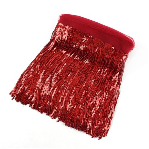 Pmnzdy 10 Yards Pailletten Fransenborte 20CM Breite Pailletten Quaste Fransen Trim Fransenband Quastenbesatz Fransenbesatz Dekoband Nähborte Nähzubehör für DIY Handwerk Kleidung Kostüme Rot Pmnzdy 10 Yards Pailletten Fransenborte 20CM Breite Pailletten Quaste Fransen Trim Fransenband Quastenbesatz Fransenbesatz Dekoband Nähborte Nähzubehör für DIY Handwerk Kleidung Kostüme Rot von Pmnzdy