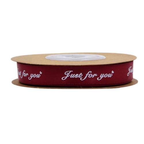 Pmnzdy 10 Yards × 10mm "Just for you" Bänder Ripsband Bunte Satinband Geschenkband Stoffband für Hochzeit,Geburtstag,Blumen,Verpackung von Kuchen,Geschenkverpackung,DekorationBurgunderrot von Pmnzdy