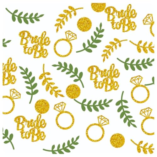 Pmnzdy 100 Stück Konfetti Hochzeit Grün Salbei Blätter Gold Rund Konfetti Tischdeko Tischkonfetti Hochzeitstisch Streudeko Hochzeit Glitzer Konfetti Party Geburtstag Verlobung Hochzeit Bride to be von Pmnzdy
