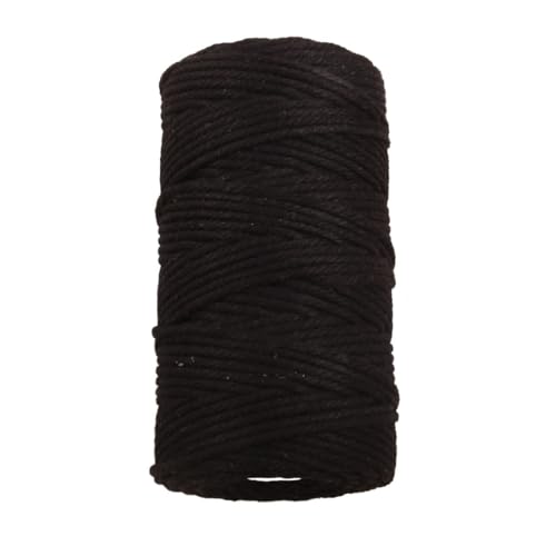 Pmnzdy 100M Makramee Garn 7mm Makramee Kordel Baumwollgarn Baumwollkordel Farbiges Baumwollseil Handwerk Strickseil Natürliche Baumwoll-Schnur für Stricken Makramee Weben Deko DIY Handwerk Schwarz Pmnzdy 100M Makramee Garn 7mm Makramee Kordel Baumwollgarn Baumwollkordel Farbiges Baumwollseil Handwerk Strickseil Natürliche Baumwoll-Schnur für Stricken Makramee Weben Deko DIY Handwerk Schwarz von Pmnzdy