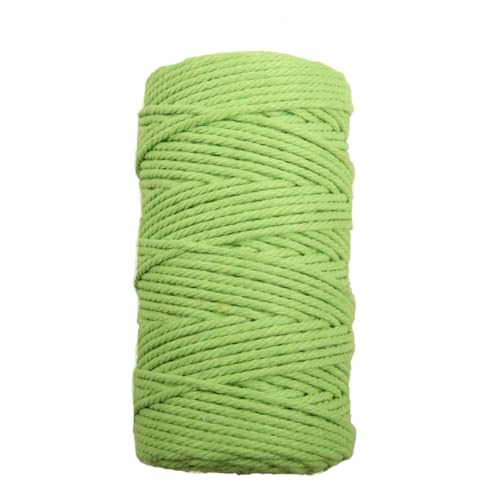 Pmnzdy 100M Makramee Garn 9mm Makramee Kordel Baumwollgarn Baumwollkordel Farbiges Baumwollseil Handwerk Strickseil Natürliche Baumwoll-Schnur für Stricken Makramee Weben Deko DIY Handwerk Grasgrün von Pmnzdy