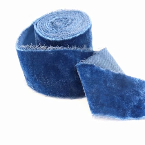 Pmnzdy 1m Samtband Weihnachtband ausgefranstes Band roher Rand 5 cm Hochzeitsband Blumenstrauß Geschenkband Satinband Fransenband Seidensamtband DIY Basteln Haarschleifen Hochzeit Blau 1# Pmnzdy 1m Samtband Weihnachtband ausgefranstes Band roher Rand 5 cm Hochzeitsband Blumenstrauß Geschenkband Satinband Fransenband Seidensamtband DIY Basteln Haarschleifen Hochzeit Blau 1# von Pmnzdy