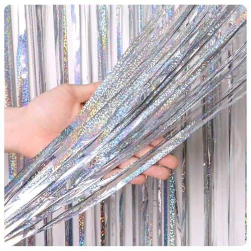 Pmnzdy 2 Stück Lametta Vorhang Glitzer Vorhänge Schimmer Vorhang Metallische Folie Fransen Vorhang Pailletten Laser Regenvorhang für Hochzeit Verlobung Bühnendekor Geburtstag Party 1 x 3 m Silber Pmnzdy 2 Stück Lametta Vorhang Glitzer Vorhänge Schimmer Vorhang Metallische Folie Fransen Vorhang Pailletten Laser Regenvorhang für Hochzeit Verlobung Bühnendekor Geburtstag Party 1 x 3 m Silber von Pmnzdy