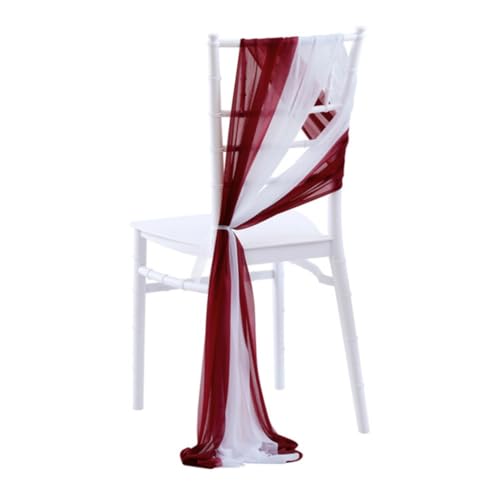 Pmnzdy 2 Stück Tüll Stuhlschleifen Schleifenband Chiffon Stoff Stuhllehne 20x 280cm Streamer Stuhl Band Stuhlhusse Stuhl Bögen Raffhalter Hochzeit Jahrestag Party Bankett Event Empfang Weiß+Weinrot Pmnzdy 2 Stück Tüll Stuhlschleifen Schleifenband Chiffon Stoff Stuhllehne 20x 280cm Streamer Stuhl Band Stuhlhusse Stuhl Bögen Raffhalter Hochzeit Jahrestag Party Bankett Event Empfang Weiß+Weinrot von Pmnzdy