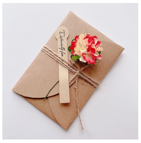 Pmnzdy 20 Set Grußkarte mit Getrocknete Blumen Dekoration Retro Kraftpapier Blanko Umschläge-Grußkarte Mini Briefumschläge mit Karten Hochzeitskarten Rote-Nelke L=110 * 175MM Pmnzdy 20 Set Grußkarte mit Getrocknete Blumen Dekoration Retro Kraftpapier Blanko Umschläge-Grußkarte Mini Briefumschläge mit Karten Hochzeitskarten Rote-Nelke L=110 * 175MM von Pmnzdy