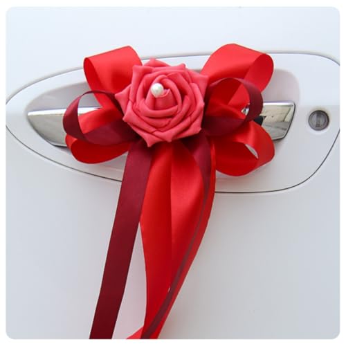 Pmnzdy 4 Stück Hochzeitsauto Autoschleifen Seidenblume Hochzeit Simulation Rose Schleife Band mit Perlen Autoschmuck Türgriffleiste Rückspiegel Hochzeit Stuhl Deko für Hochzeit Party Rot + Weinrot Pmnzdy 4 Stück Hochzeitsauto Autoschleifen Seidenblume Hochzeit Simulation Rose Schleife Band mit Perlen Autoschmuck Türgriffleiste Rückspiegel Hochzeit Stuhl Deko für Hochzeit Party Rot + Weinrot von Pmnzdy