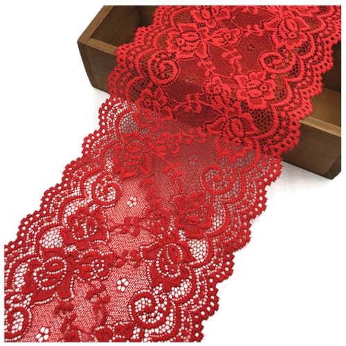 Pmnzdy 5 Yards Spitzenband Elastizität Spitzenbordüre Spitzenborte Zierband Spitzenstoff Dekoband Spitze Blumen Borte für Nähen DIY Handwerk Kleidung Dessous Hochzeitskleid 15cm Breite Rot Pmnzdy 5 Yards Spitzenband Elastizität Spitzenbordüre Spitzenborte Zierband Spitzenstoff Dekoband Spitze Blumen Borte für Nähen DIY Handwerk Kleidung Dessous Hochzeitskleid 15cm Breite Rot von Pmnzdy