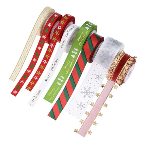 Pmnzdy 8 Rollen/set Weihnachtenband Weihnachten Dekoration Bänder Stoffband Geschenkband Dekoband Zierband mit Schneeflocken,Merry Christmas, Sterne, Weihnachtsbaum Muster Bastelband Pmnzdy 8 Rollen/set Weihnachtenband Weihnachten Dekoration Bänder Stoffband Geschenkband Dekoband Zierband mit Schneeflocken,Merry Christmas, Sterne, Weihnachtsbaum Muster Bastelband von Pmnzdy